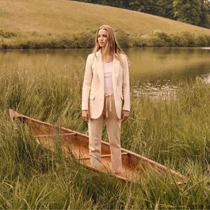 NWT J. CREW Tie Waist Camp Pant in Denim Stripe Size S